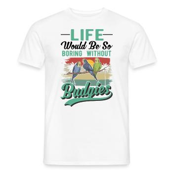 Budgie Gift Welli cockatiel - Men's T-Shirt - white - Front - AI Model Male 178 dark (178cm)