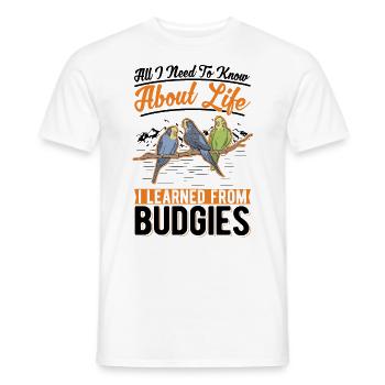 Budgie Welli Parakeet - Men's T-Shirt - white - Front - AI Model Male 178 dark (178cm)