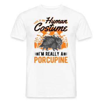 Porcupine Costume Humain Halloween - T-shirt homme - blanc - Devant - AI Model Male 178 dark (178cm)