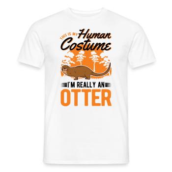 Otter Human CostumeOtter Sea Otter - Men's T-Shirt - white - Front - AI Model Male 178 dark (178cm)