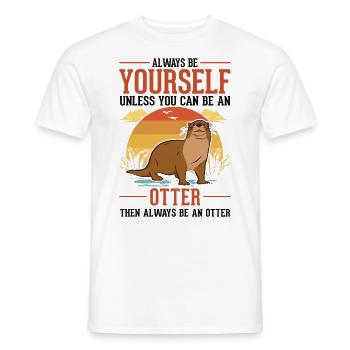 Loutre Cadeau Loutre Loutre Loutre Loutre de mer - T-shirt homme - blanc - Devant - AI Model Male 178 dark (178cm)