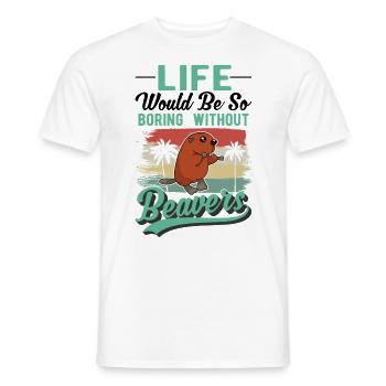 Beaver Gift Beaver Dam - Men's T-Shirt - white - Front - AI Model Male 178 dark (178cm)