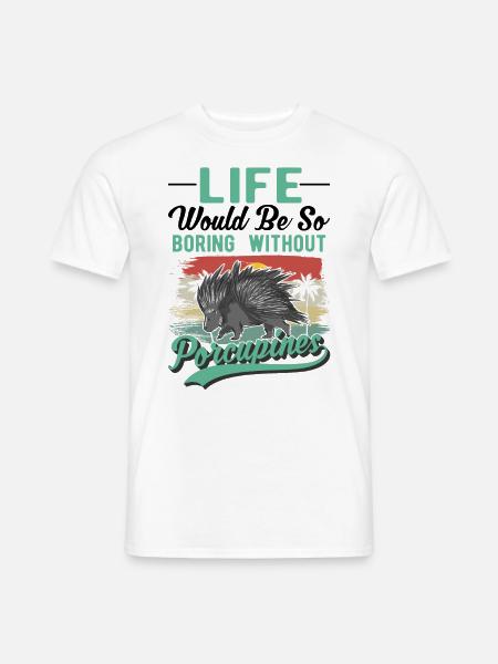 Stachelschwein Geschenk Porcupine - Männer T-Shirt - Weiß