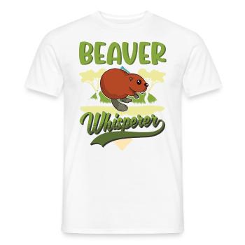 Beaver Whispering Beaver Dam - Men's T-Shirt - white - Front - AI Model Male 178 dark (178cm)