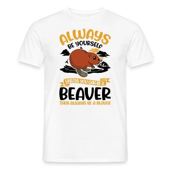 Soyez toujours vous-même Castor Castor Beaver Dam - T-shirt homme - blanc - Devant - AI Model Male 178 dark (178cm)
