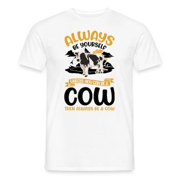 Koe Gift Boer Veefokker Koeien - Heren T-shirt - wit - Voor - AI Model Male 178 dark (178cm)