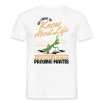 Gottesanbeterin Mantis Fangschrecke - Männer T-Shirt - Weiß - Vorne - AI Model Male 178 dark (178cm)