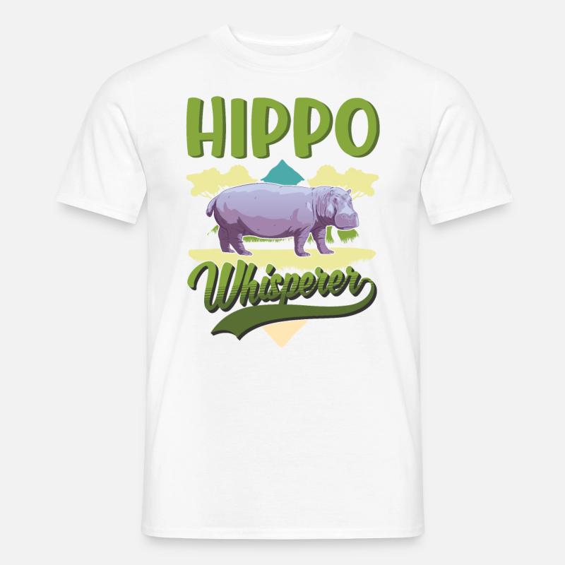 Nilpferd Flüsterer Hippo Flusspferd - Männer T-Shirt - Weiß