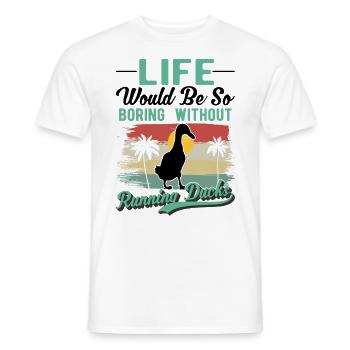 Indian Running Duck Gift Running Duck - Men's T-Shirt - white - Front - AI Model Male 178 dark (178cm)