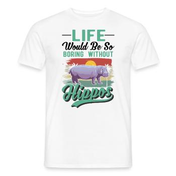 Hippo Cadeau Hippo Hippo Hippo - T-shirt homme - blanc - Devant - AI Model Male 178 dark (178cm)