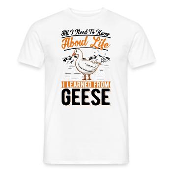 Oies Oies Oie reproductrice d’oies - T-shirt homme - blanc - Devant - AI Model Male 178 dark (178cm)