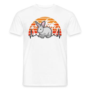 Rabbit Heartbeat Rabbit Retro - Men's T-Shirt - white - Front - AI Model Male 178 dark (178cm)