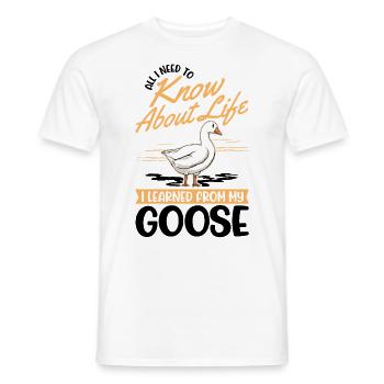 Geese Gift Goose Lovers Goose Breeders - Men's T-Shirt - white - Front - AI Model Male 178 dark (178cm)
