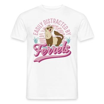 Facilement distrait par le furet de furet - T-shirt homme - blanc - Devant - AI Model Male 178 dark (178cm)