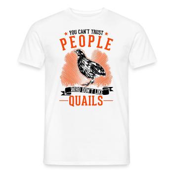 Avertissement éleveurs de cailles de pépinière - T-shirt homme - blanc - Devant - AI Model Male 178 dark (178cm)