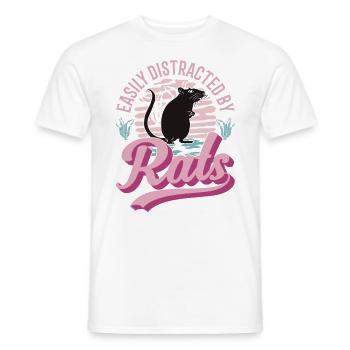 Easily distracted by Rats Ratte Hausratte - Männer T-Shirt - Weiß - Vorne - AI Model Male 178 dark (178cm)