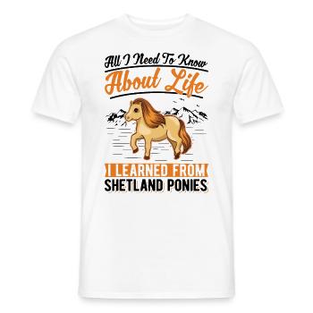 Poney Shetland Poney Shetland Shetty - T-shirt homme - blanc - Devant - AI Model Male 178 dark (178cm)