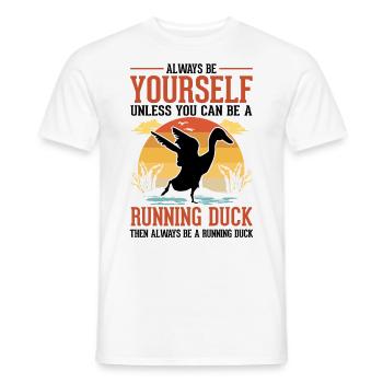 Indian Running Duck Gift Running Duck - Men's T-Shirt - white - Front - AI Model Male 178 dark (178cm)
