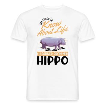 Hippo Cadeau Hippo Hippo Hippo - T-shirt homme - blanc - Devant - AI Model Male 178 dark (178cm)