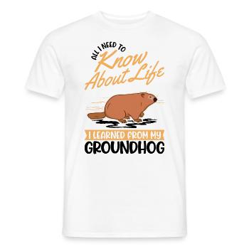 Murmeltier Groundhog Day Waldmurmeltier - Männer T-Shirt - Weiß - Vorne - AI Model Male 178 dark (178cm)