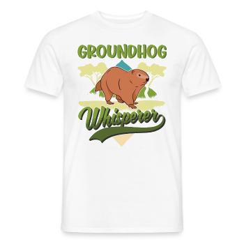 Groundhog Whisperer Groundhog Woodhog Marmot - Men's T-Shirt - white - Front - AI Model Male 178 dark (178cm)