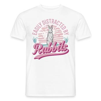 Easily distracted by Rabbits Rabbit - Men's T-Shirt - white - Front - AI Model Male 178 dark (178cm)