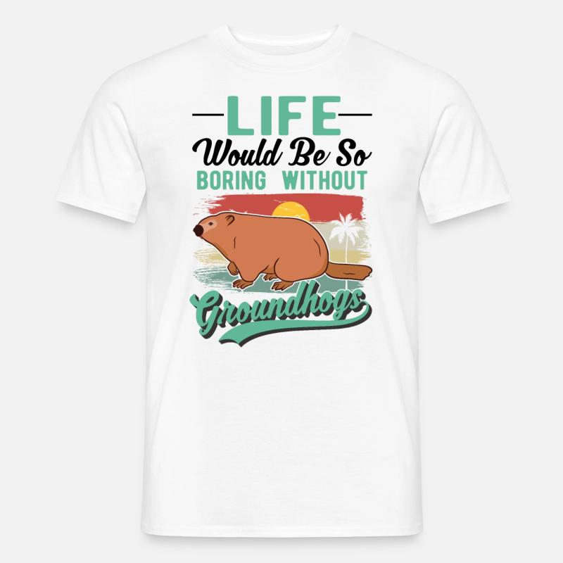 Murmeltier Groundhog Day Waldmurmeltier - Männer T-Shirt - Weiß