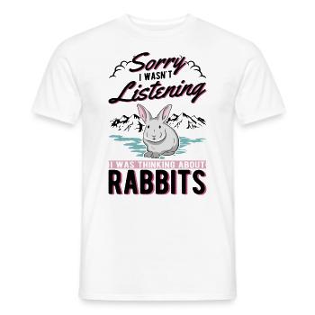 Rabbit Bunny Rabbit Rabbit Rabbit - Men's T-Shirt - white - Front - AI Model Male 178 dark (178cm)