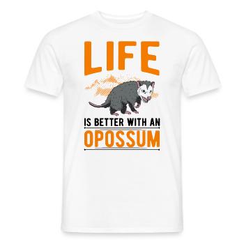 La vie est meilleure avec un opossum - T-shirt homme - blanc - Devant - AI Model Male 178 dark (178cm)