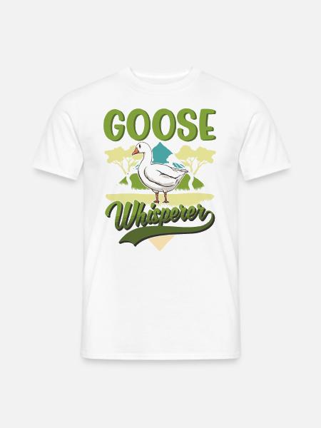 Gänse Flüsterer Geschenk Gänsezüchter Gans - T-shirt herr - vit