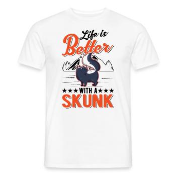 La vie est meilleure avec les mouffettes - T-shirt homme - blanc - Devant - AI Model Male 178 dark (178cm)