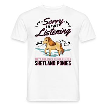 Poney Shetland Shetland-Poney Shetty - T-shirt homme - blanc - Devant - AI Model Male 178 dark (178cm)