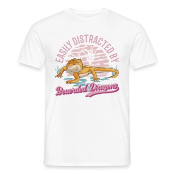 Facilement distrait par les dragons barbus Dragon barbu - T-shirt homme - blanc - Devant - AI Model Male 178 dark (178cm)