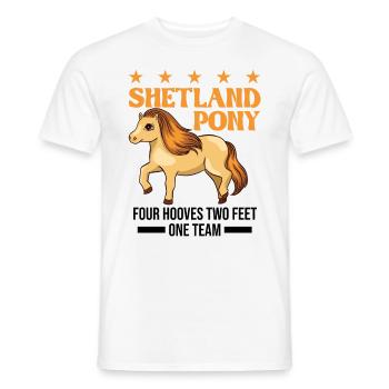 Shetland Pony 4 Hufen 2 Beine Ein Team - Männer T-Shirt - Weiß - Vorne - AI Model Male 178 dark (178cm)
