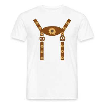 Lederhosen Sonnenblumen - Männer T-Shirt - Weiß - Vorne - AI Model Male 178 dark (178cm)