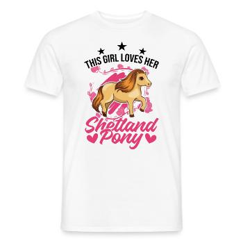 Shetland Pony Girl Gift Shetty - Men's T-Shirt - white - Front - AI Model Male 178 dark (178cm)