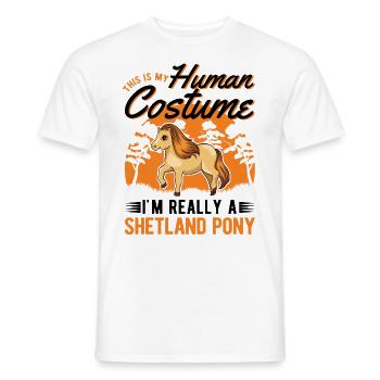 Shetland Pony Kostüm Geschenk Shetty - Männer T-Shirt - Weiß - Vorne - AI Model Male 178 dark (178cm)