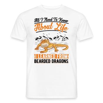Bearded dragon Gift Pogona - Men's T-Shirt - white - Front - AI Model Male 178 dark (178cm)