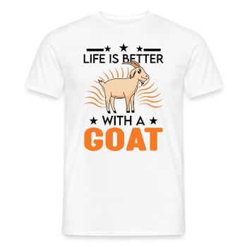La vie est meilleure avec une chèvre - T-shirt homme - blanc - Devant - AI Model Male 178 dark (178cm)