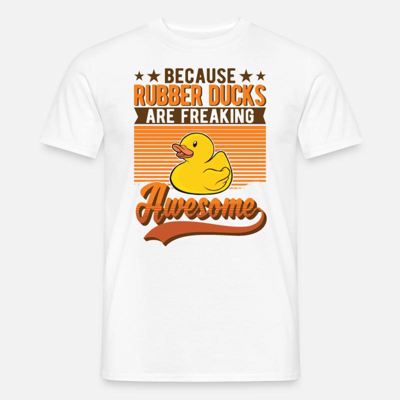 Gummiente Geschenk Quietscheente Badeente - Männer T-Shirt - Weiß