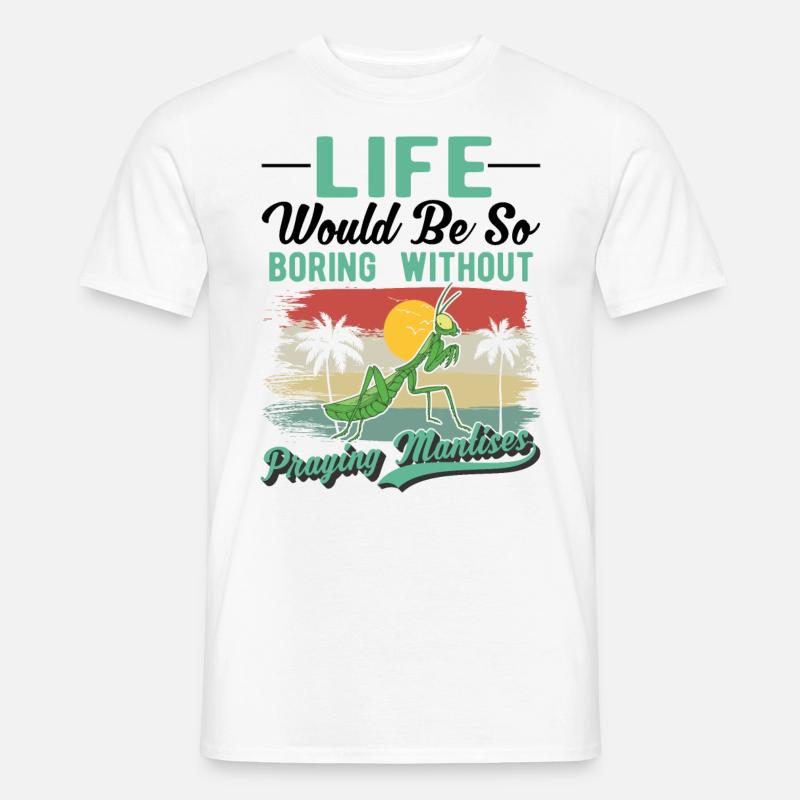 Gottesanbeterin Geschenk Mantis Fangschrecke - Männer T-Shirt - Weiß