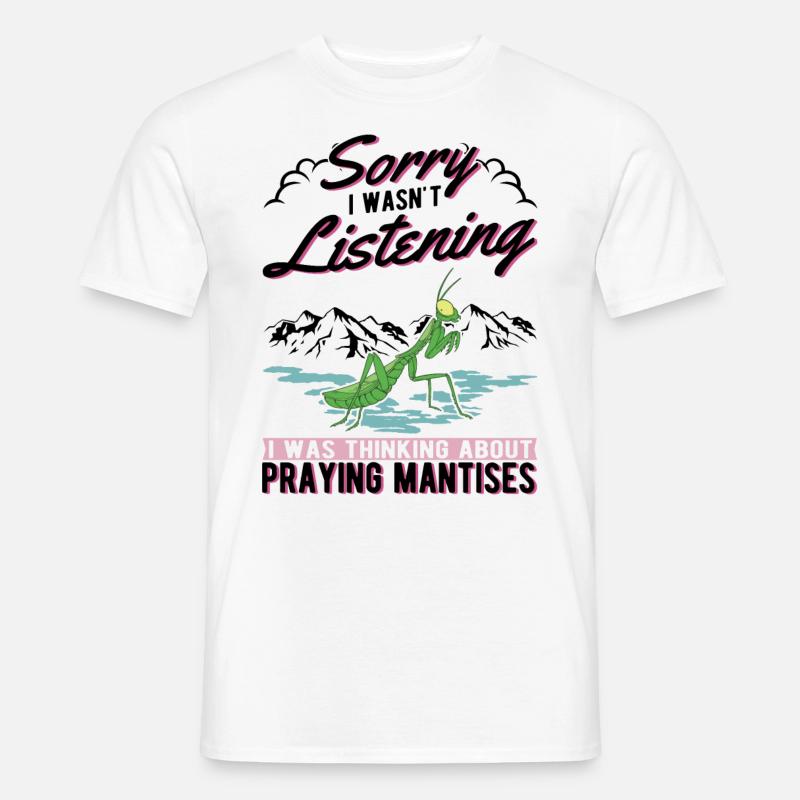 Gottesanbeterin Geschenk Mantis Fangschrecke - Männer T-Shirt - Weiß