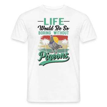 Pigeon Gift Pigeon Fancier City Pigeon Carrier Pigeon - Men's T-Shirt - white - Front - AI Model Male 178 dark (178cm)