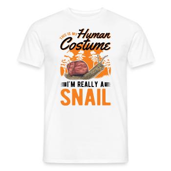 Schnecke Costume Humain Escargot Halloween - T-shirt homme - blanc - Devant - AI Model Male 178 dark (178cm)