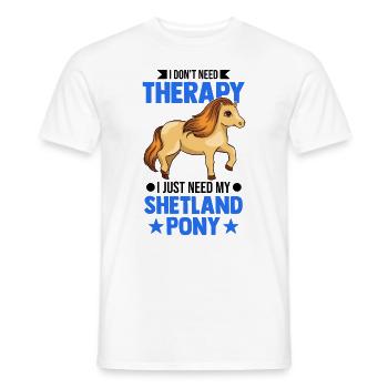 Shetlandpony Therapie Shetland-Pony Shetty - Männer T-Shirt - Weiß - Vorne - AI Model Male 178 dark (178cm)