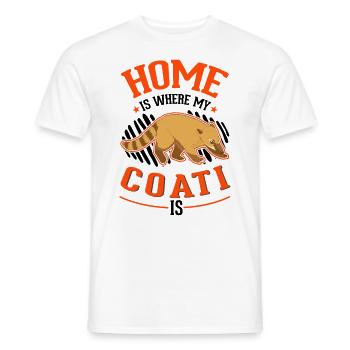 La maison est l’endroit où se trouve mon coati - T-shirt homme - blanc - Devant - AI Model Male 178 dark (178cm)