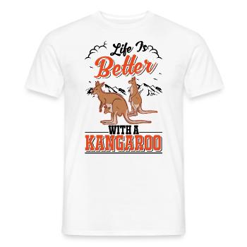 Life is better with kangaroos - Men's T-Shirt - white - Front - AI Model Male 178 dark (178cm)