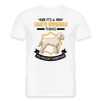 Lagotto Romagnolo Ding Wasserhund - Männer T-Shirt - Weiß - Vorne - AI Model Male 178 dark (178cm)