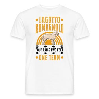 Lagotto Romagnolo 4 Pfoten 2 Beine Ein Team - Männer T-Shirt - Weiß - Vorne - AI Model Male 178 dark (178cm)