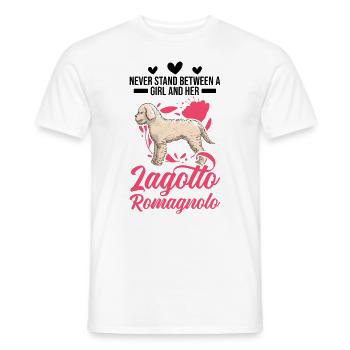 Lagotto Romagnolo Fille Chien d’Eau - T-shirt homme - blanc - Devant - AI Model Male 178 dark (178cm)